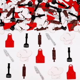 Sursurprise 200Pcs Chef Theme Confetti, Cooking Kitchenware Table Scatters for Birthday Baby Shower Cook Decorations, Baking BBQ Cooker Kitchen Party Decor Supplies