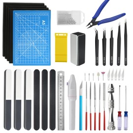 Bigstone 50 PCS Model Tools Kit Modeler Basic Tools Hobby Building Tools Craft Set for Cars, Airplanes, Buildings, Robots Gundam Plastic Models Building Repairing and Fixing