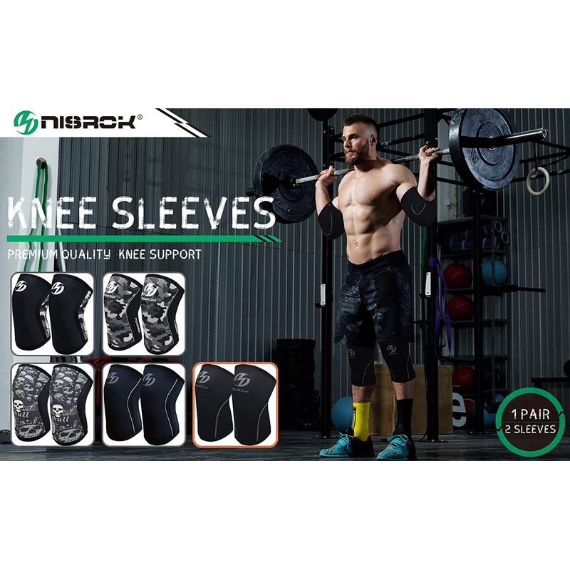 Knee Sleeves (1 Pair), 7mm Neoprene Compression Knee Braces, Great