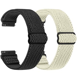 SHIJZWD Elastic Watch Straps, 16 mm, 18 mm, 20 mm, 22 mm Strap with Quick Release, Adjustable Stretchy Nylon Loop Sports Breathable Replacement Strap for Men, Women
