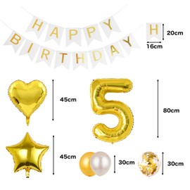 5th Birthday Balloons, Balloons, Decoration Set, Blue, Number Balloons, 5, Happy Birthday Garland, Heart Balloons, Confetti Balloons, Children, Balloons, Boys, Girls, Blue, Celebrations, Birthdays,