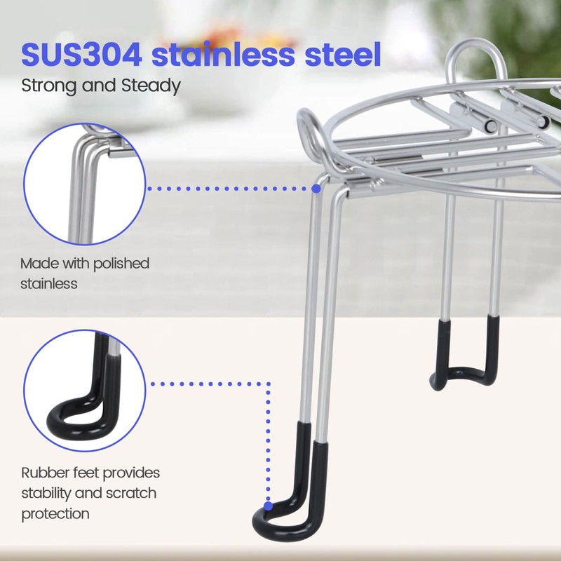 BOKKRALL Stainless Steel Detachable Stand 9'' Diameter 6'' Tall Fit