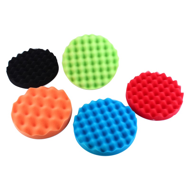 7Pcs 7" Sponge Polishing Waxing Buffing Pads Kit Compound Car