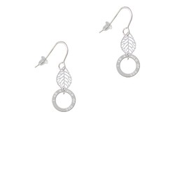 Delight Jewelry Silvertone I am a Child of God Eternity Ring Silvertone Leaf French Earrings