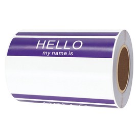 Hycodest 89 x 60 mm Purple Hello My Name is Sticky Name Stickers Rectangular Write On Name Tags 200 Stickers