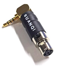 Suanqi Mini XLR Female to 2.5mm Male Adapter 90 Degree Right Angle 2.5mm TRRS to 4-pin Mini XLR Stereo Headphone Audio Adaptor Converter 1Pack (Right Angle 2.5mm to 4-pin Mini XLR)