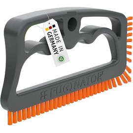 Fuginator Scrub Brush for Tile and Grout: Stiff Nylon Bristle Scrubbing Brush - Bathtub and Shower Scrubber for Floor Joints and Tile Seams - Cleaning Brush (Gray/Orange)