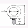 Aii Eye Bolt Connection Metal Silver Screw Diameter 0.2 inch