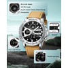 MEGALITH Men's Watch Digital Leather Strap Analogue Wrist Watches for
