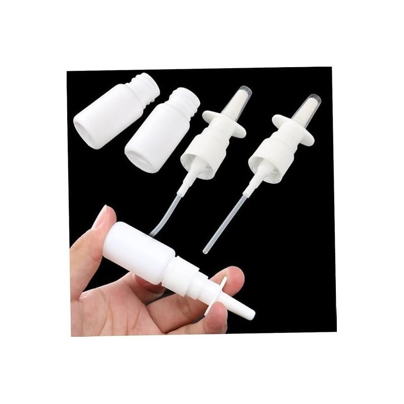 Tustao 2 Pieces White Nasal Spray Bottle 30ml Plastic Emptying