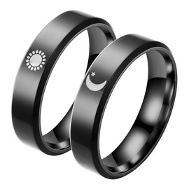 FOMIYES 1 Pair Sun and Moon Couple Rings Engagement and Wedding Jewelry Promise Rings for Him and Her Elegant Occasions Anniversaries and Valentine Day