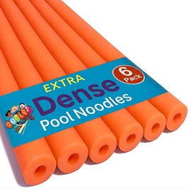 Oodles of Noodles Deluxe Foam Pool Noodles - Pack of 6 - approx. 48 inch x 2.5 inch Hollow Core Foam Tube | Extra Dense, Durable, Buoyant Swim Noodles for Pool, Beach, Crafts, DIY Projects, Insulation