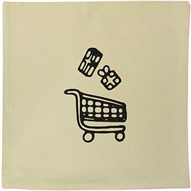 Azeeda 40cm x 40cm 'Shopping Trolley' Canvas Cushion Cover (CV00015709)