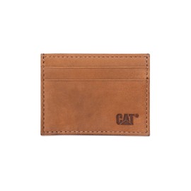 Caterpillar Men's Card Holder with Emboss Logo, Tan, Tan, Card Holder with Emboss Logo
