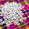 Amaney Vowel Letter Beads A 100pcs 7√ó4mm White Round Acrylic