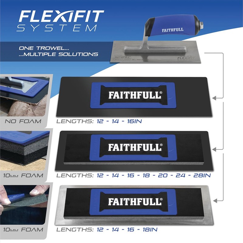 Faithfull Flexifit Plastering System Master Trowel Stainless Steel 200 x