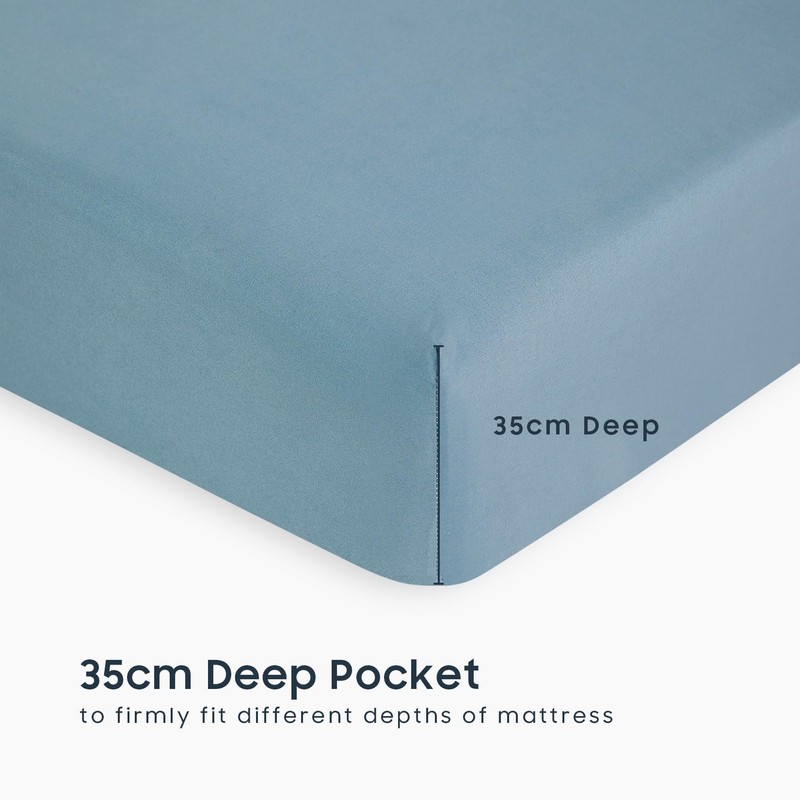 Wake In Cloud - Queen Fitted Sheet Set, 1000TC Ultra