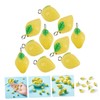 EXCEART 20pcs Lemon Pendant Key Chain Lemon Beads Mini Charms