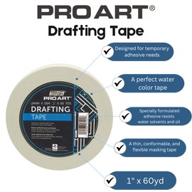 Pro Art 1-Inch by 60-Yard Drafting Tape