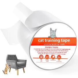 Anti Cat Scratch Tape, Aufondof 4 in X 5M Cat Training Tape, 100% Transparent Cat Scratch Deterrent Furniture Protector for Sofa, Carpet & Door – Pet Safe Scratching Deterrent for Couch Corner