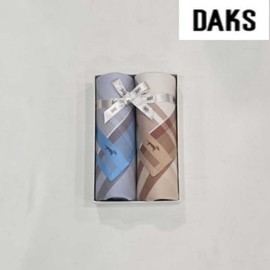 Daks 대구백화점 닥스남녀2매 선염 손수건 세트(DEN102번) Daegu Department Store DAKS Unisex 2-Piece Yarn-Dyed Handkerchief Set (Model DEN102)