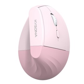 KYSONA EM18 Wireless Ergonomic Vertical Mouse, Ergo Design, Bluetooth Cordless Mouse, Silent Click, 5-Level Adjustable DPI, Carpal Tunnel Mice for Computer, PC, Mac, Laptop, Pink