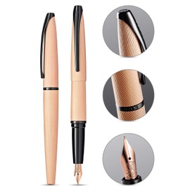 Cross ATX Brushed Metallic Refillable Fountain Pen, Fine Nib, Includes Premium Gift Box - Brushed Rose Gold