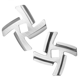 iVict 2 Pack Stainless Steel Knife Cutter Meat Grinder Blade Cutter Replacement for Size 5 Electric Meat Grinder/Stand Mixer Machinery Parts