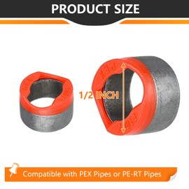 100 Pieces HeSun 1/2-Inch Bottled PEX Copper Ring With End Stop, Tabbed PEX-B Crimp Ring, Black-Oxidized Surface(CLAMP042)