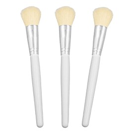 Brocha Facial Oval Cerda Natural 3 Pzas. Tipo De Piel Todo Tipo De Piel