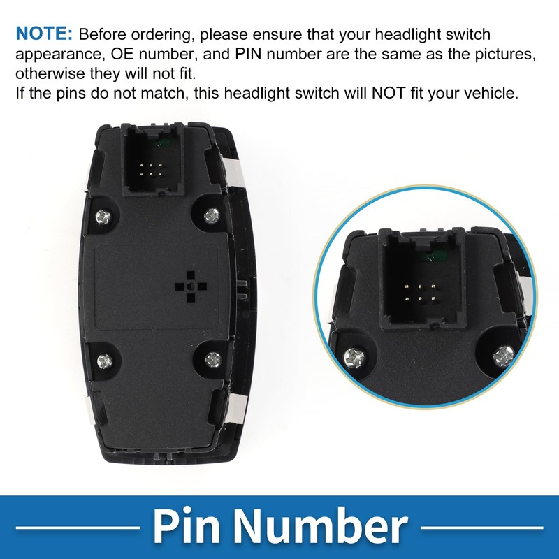 X AUTOHAUX No.CV6Z11654L/HLS1575/1S13820/SW6865 Headlight Switch for Ford Escape 2013-2016 Headlamp
