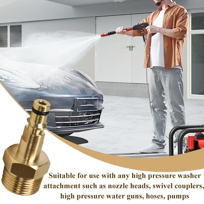 High Pressure Washer Adapter Brass M22 Pressure Washer Plug Threaded