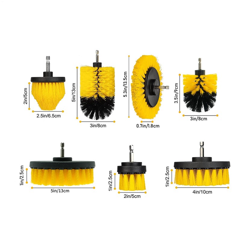 Drill Cleaning Brush Attachment Set | Drill Scrubber Brush Kit