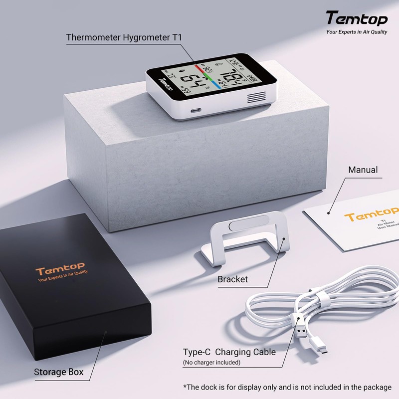 Temtop Humidity Meter T1, Indoor Thermometer for Room Temperature, Bluetooth