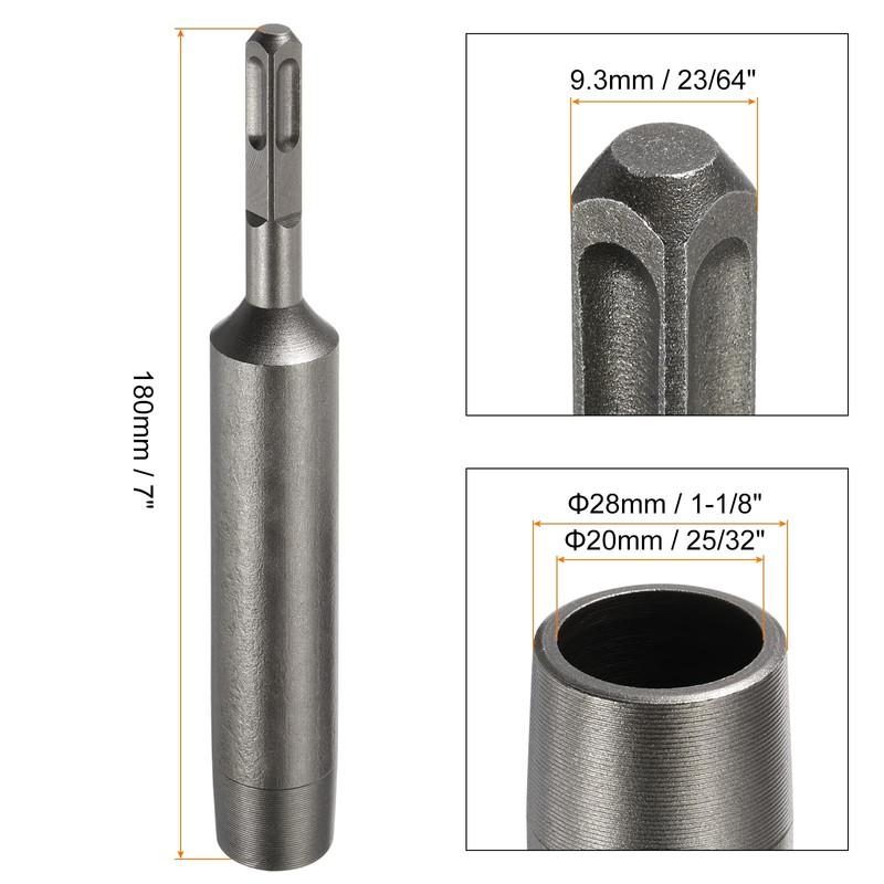 sourcing map 2pcs SDS Max Ground Rod Driver 23/64" for