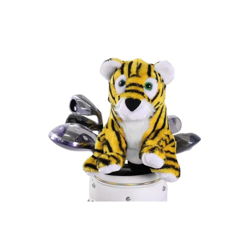 Wooden Golf Headcover Fluffy Tiger for #1 Driver
