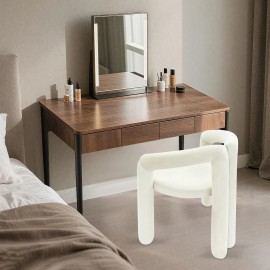 Modern Beige Chair with Soft Cushion, Makeup Chair, Chair with Backrest