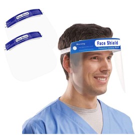 2 x Reusable Safety Visors - Lightweight & Transparent - Maximum Protection for Eyes, Nose and Mouth Allows Use of Glasses