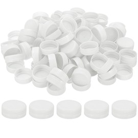PATIKIL 38mm Plastic Bottle Caps for Craft, 200Pcs Reusable Protection Bottle Screw Lids for Lid Replacement DIY Craft Intelligence Development, White