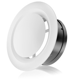 HG Power 4 Inch Adjustable Air Vent Covers for Walls 100mm Vent Cover Closeable Round Air Vent Covers for Extractor Fan, Bedroom, White