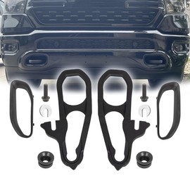 Heavy Duty Front Tow Hooks Fit for 2019-2024 Dodge Ram 1500 DT, Replace OE 82215268AB 68272944AB 68272945AB, Left & Right, Black