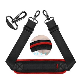 [ZINZ] Shoulder Strap 75 Inch Bag Belt with Secure Pads and Dual Balance Buckle - Black Red Edge