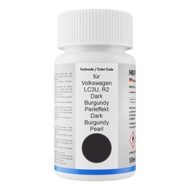 MG PRIME Autolack Lackstift Set für Volkswagen VW LC3U / R2 Dark Burgundy Perleffekt/Dark Burgundy Pearl Basislack Klarlack je 50ml