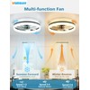 VOLISUN Low Profile Ceiling Fans with Lights and Remote, Bladeless