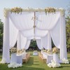 6Panels White Wedding Drapes for Ceiling, 5ftx30ft Wrinkle Free Tent