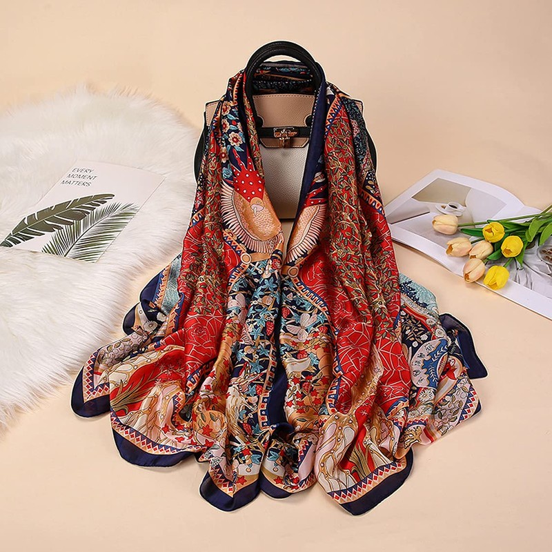 ZDMHSH Bufanda de moda 100% seda con sensación de seda,