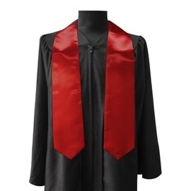 GraduationMall Graduation Stole for Academic Church Priest Choir Stole Steel 60"/72" Unisex Adult 16 Colours, red