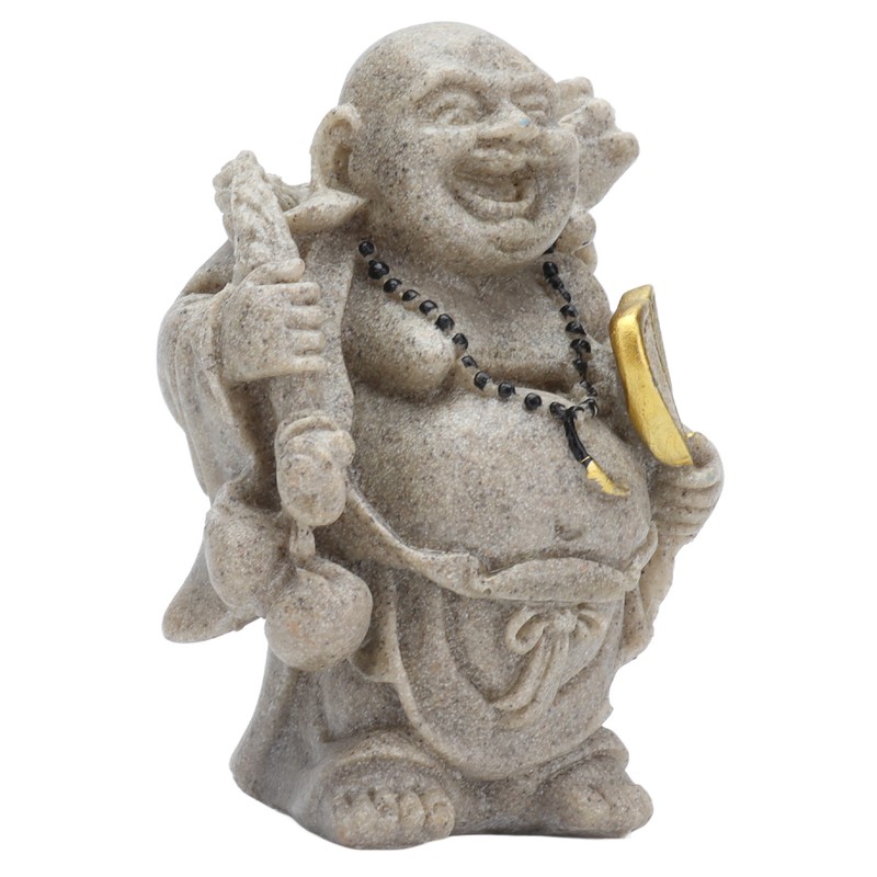 Buddha Statue Resin Mini 8cm Maitreya Laughing Buddha Figurine for