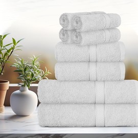 Casabella Luxury 100% Egyptian Cotton Towel Bale - 8 Pieces - 550 Gsm Xlarge Sizes_White_4 Pieces Set