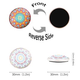 Berkin Arts 12pcs Cute Round Crystal Glass Strong Magnetic Refrigerator Magnet Fridge Sticker Psychedelic Art Beautiful Colorful Tilework Flat Surreal Psychedelic Colors Hippie Motifs